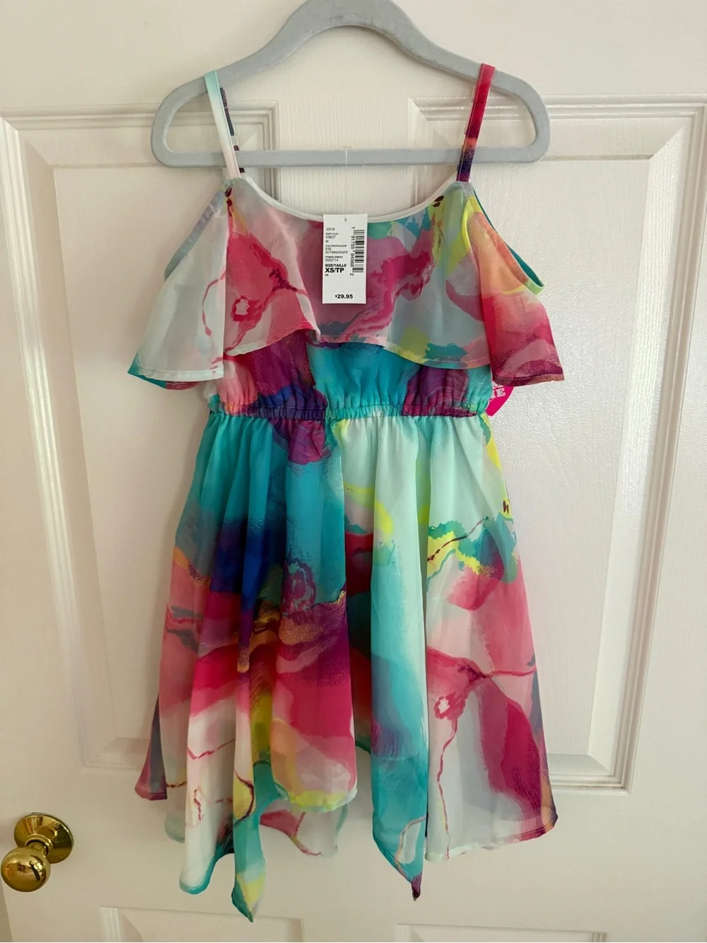 NWT Children’s Place watercolor ruffle dress, Size 4